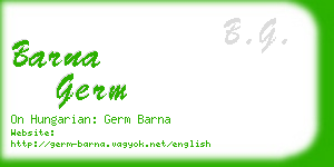 barna germ business card